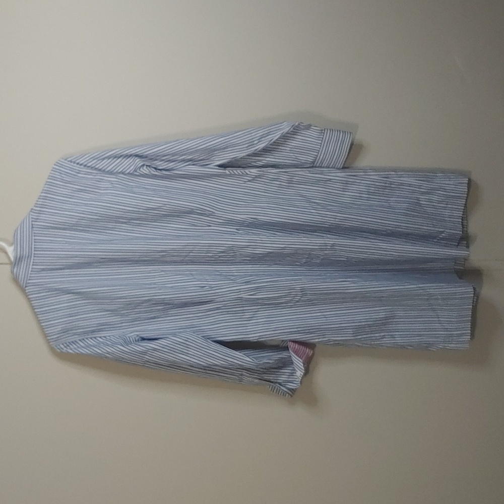 Brooks Brothers Blue and White Striped Long Sleeve Shirt Dress - Picture 5 of 5